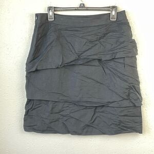NWT Adrienne Vittadini Womens Black Linen Mini Skirt Size 10